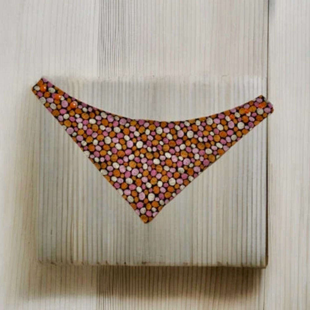 Pumpkin Patterned Dog Bandana-Adjustable, Snap On, Medium: 14-16” Collar